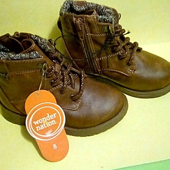 Wonder Nation brown boots girls size 8 - Picture 1 of 6